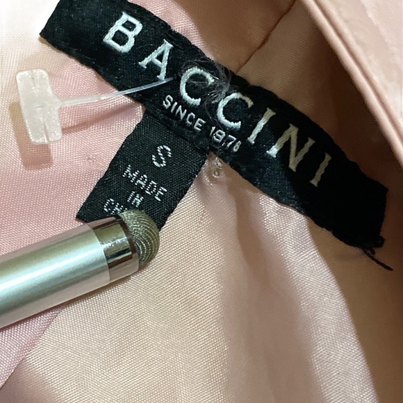 BACCINI SOFT PINK Faux Leather Hourglass Moto Jacket Blazer Women’s Size Small - Picture 3 of 6